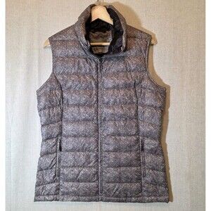 Johnston & Murphy Quilted Puffer Vest Women's Medium DOWN FILLED Herringbone